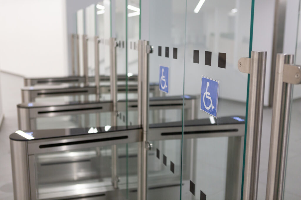 A series of security gates