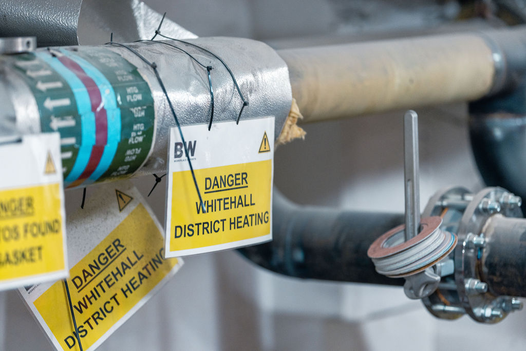 Heating pipe work in 3-8 Whitehall Place