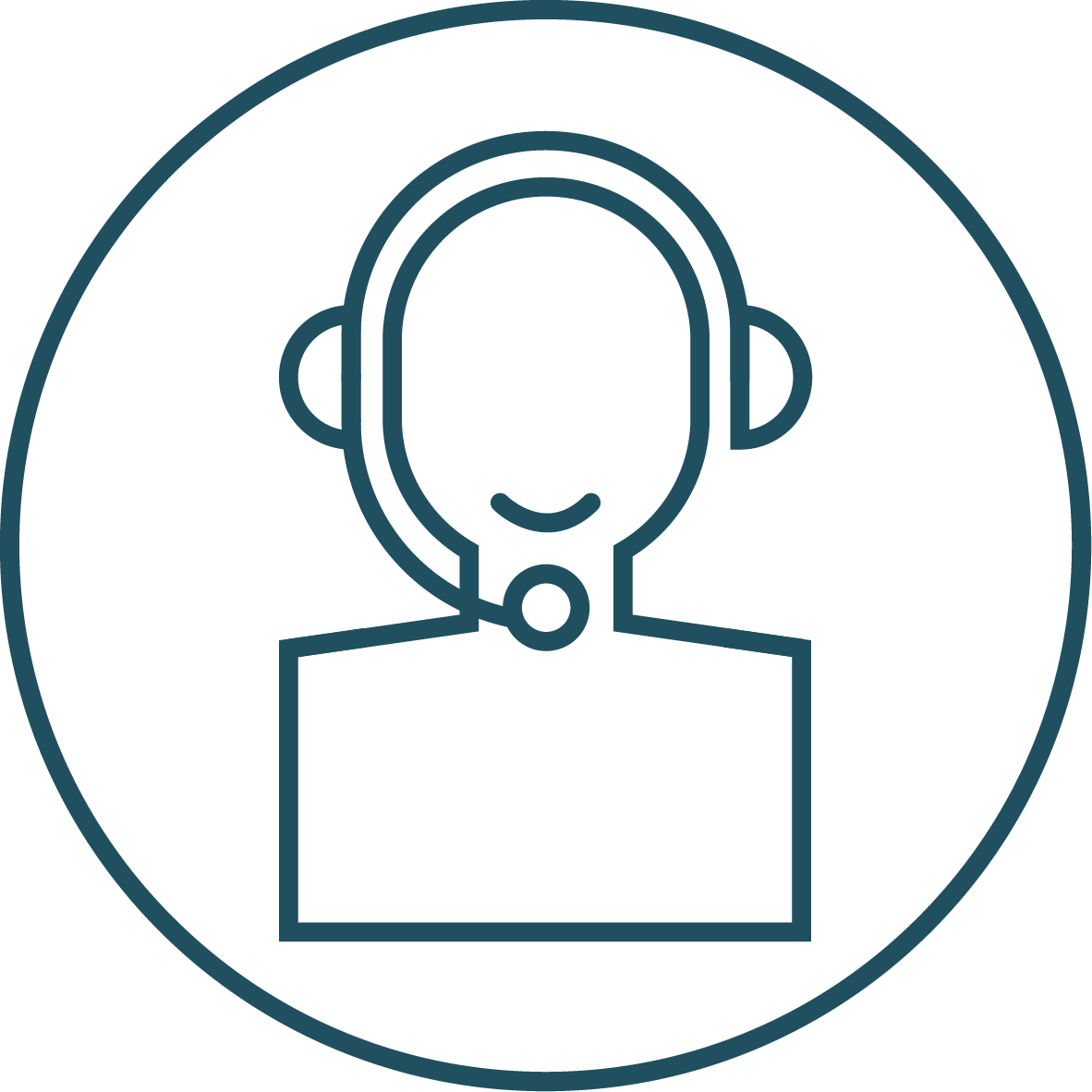 Customer service illustrated by a human figure with atelephone headset