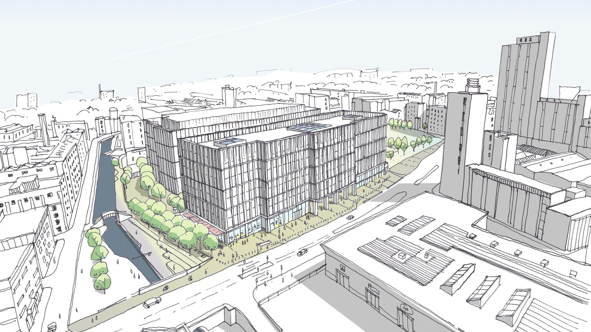 An artist's impression of the proposed Manchester Digital Campus