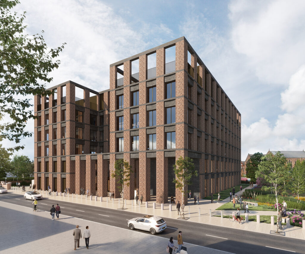 a CGI Visualisation of the future Darlington, Brunswick Street building