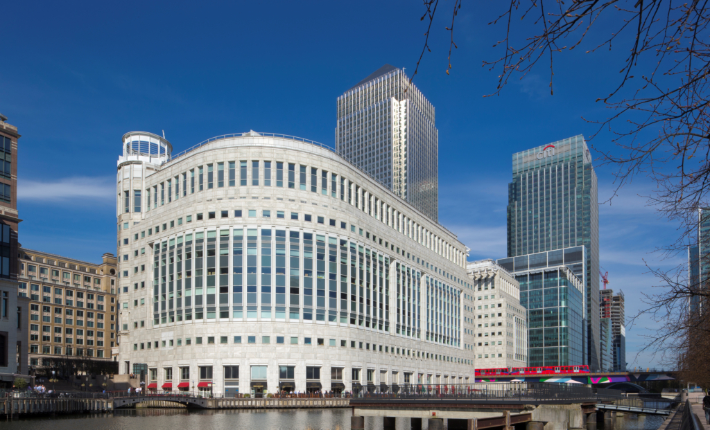 An exterior shot of 10 South Colonnade, London